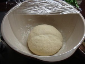 Pizza dough after proofing
