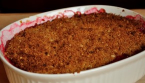 An image of apple and rhubarb crumble