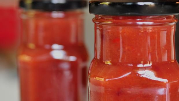 jars of chilli and cherry sauce