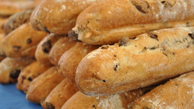 Fresh olive ciabatta bread