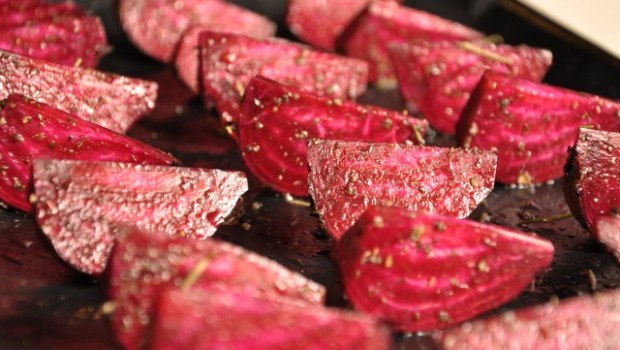 An image of seasoned beetroot wedges