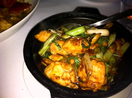 Sizzling chicken at blue eye dragon