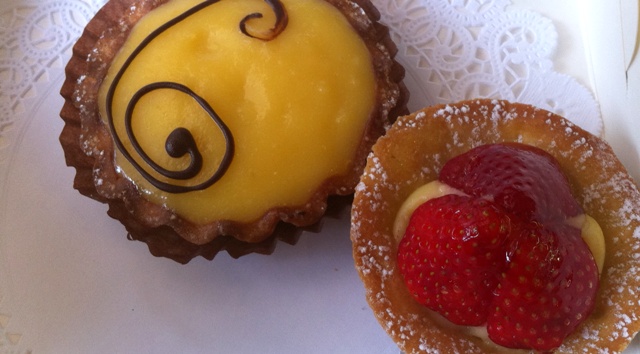 Petit four and citron tarte