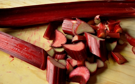 An image of chopped rhubarb