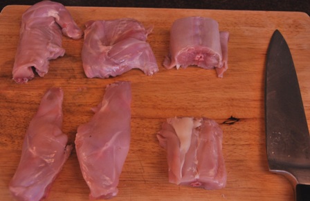 An image of raw rabbit portions