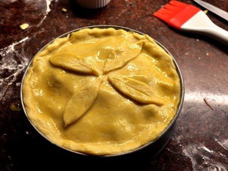 Rabbit pie before baking