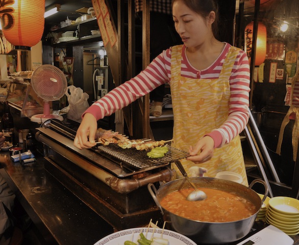 Cooking in a tight space.