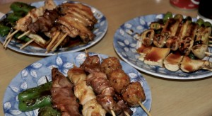 An image of a selection of Yakitori dishes.