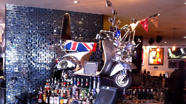 AN image of a Lambretta at Hard Rock cafe Sydney