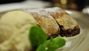 An image of apple and walnut strudel