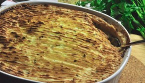 An image of fish pie and fresh parsley