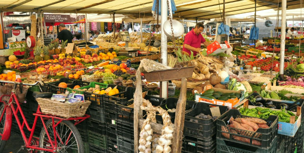 Campo de' Fiori Market stalls Rome, Italy