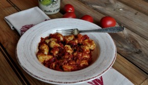 Homemade gnocchi with tomato sauce