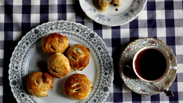 Freshly baked Eccles cakes