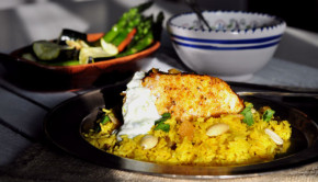 Moroccan spiced fish and yellow rice