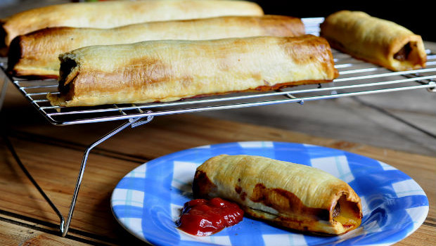 Sausage rolls on a plate for Australia Day